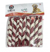 Unik Dog Treat Spiral Munches Sticks Mutton 450 Gm